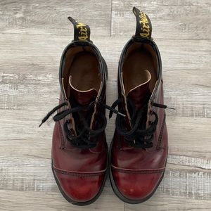 Dr. Martens steel toe oxblood red boots